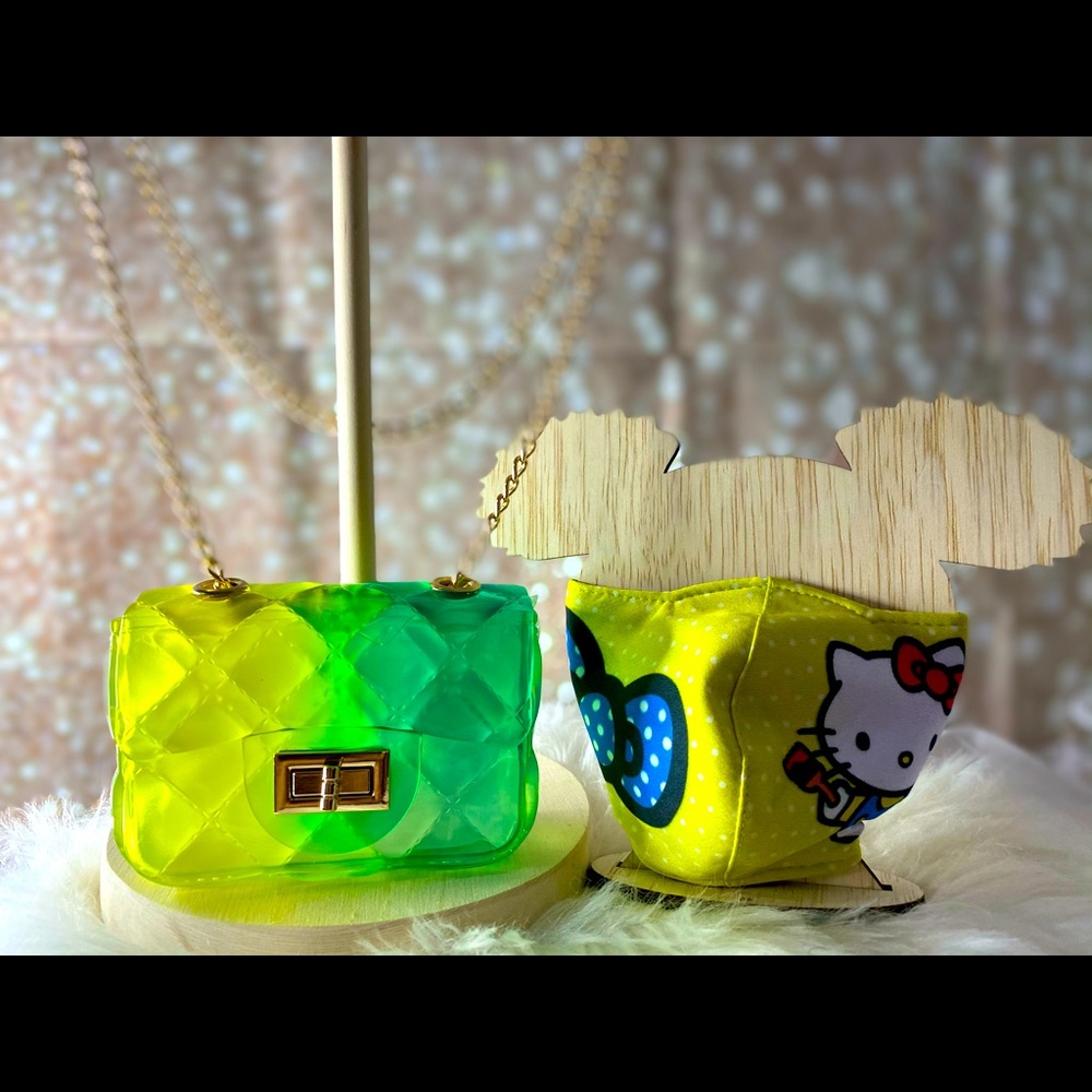 Children mini handbag and face mask set